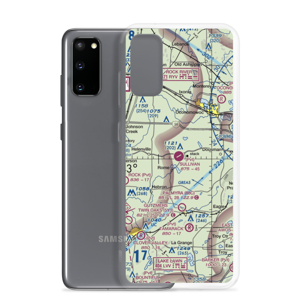 Sullivan Airport (31WI) VFR Sectional Samsung Case Samsung Galaxy S20 model shown