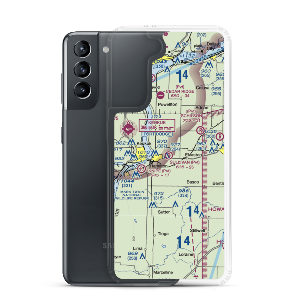 Sullivan Airport (39LL) VFR Sectional Samsung Case Samsung Galaxy S21 model shown