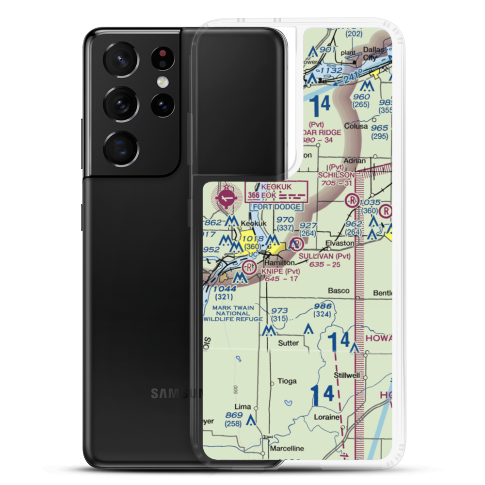 Sullivan Airport (39LL) VFR Sectional Samsung Case Samsung Galaxy S21 Ultra model shown