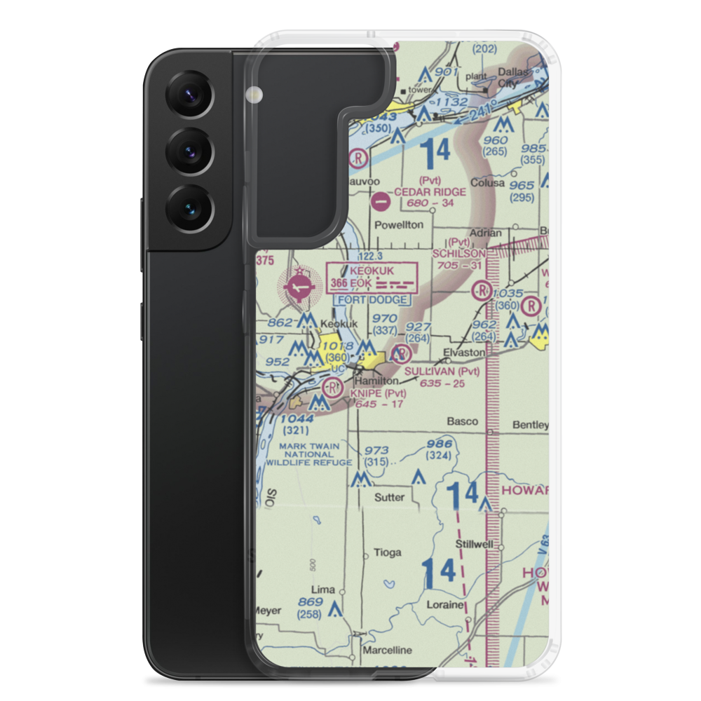 Sullivan Airport (39LL) VFR Sectional Samsung Case Samsung Galaxy S22 Plus model shown