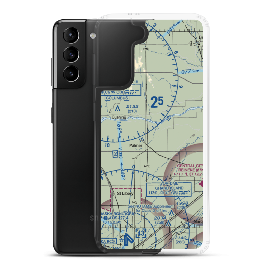 Sullivan Airstrip (NE12) VFR Sectional Samsung Case Samsung Galaxy S21 Plus model shown