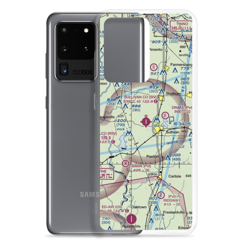 Sullivan County Airport (SIV) VFR Sectional Samsung Case Samsung Galaxy S20 Ultra model shown