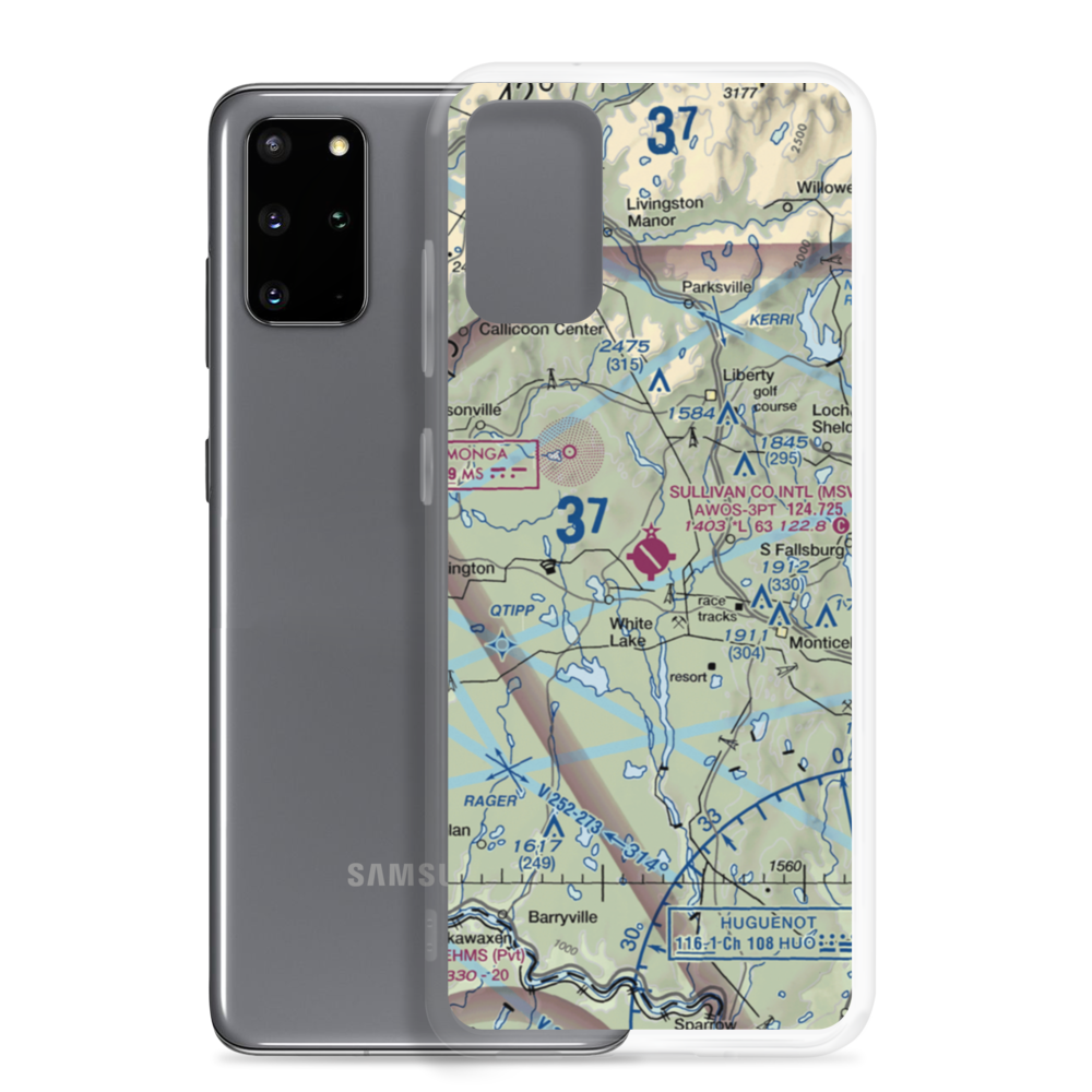 Sullivan County International Airport (MSV) VFR Sectional Samsung Case Samsung Galaxy S20 Plus model shown