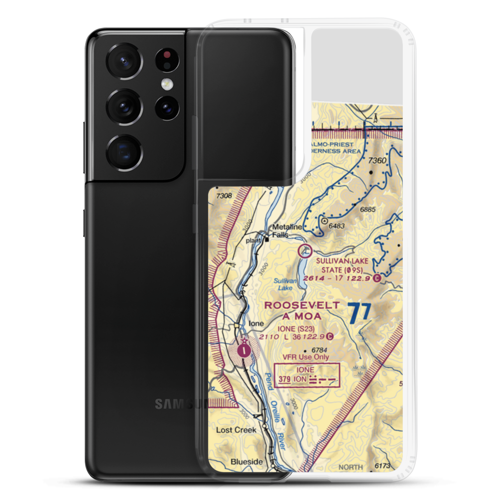 Sullivan Lake State Airport (09S) VFR Sectional Samsung Case Samsung Galaxy S21 Ultra model shown