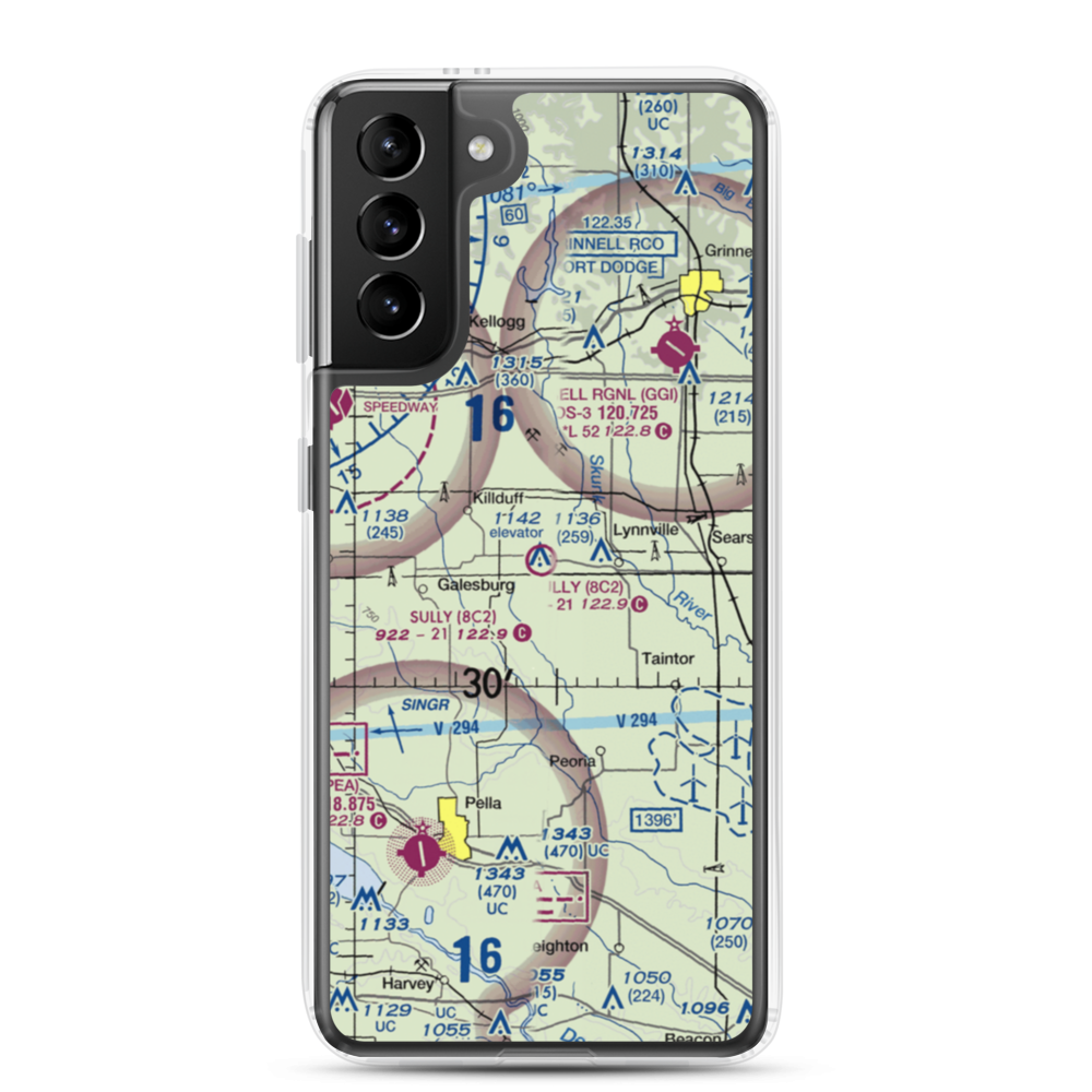 Sully Municipal Airport (8C2) VFR Sectional Samsung Case Samsung Galaxy S21 Plus model shown