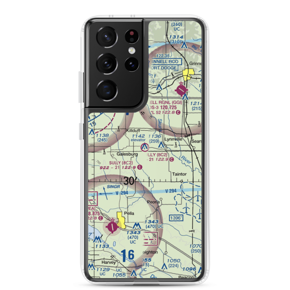 Sully Municipal Airport (8C2) VFR Sectional Samsung Case Samsung Galaxy S21 Ultra model shown