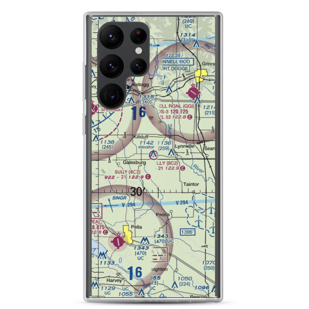 Sully Municipal Airport (8C2) VFR Sectional Samsung Case Samsung Galaxy S22 Ultra model shown