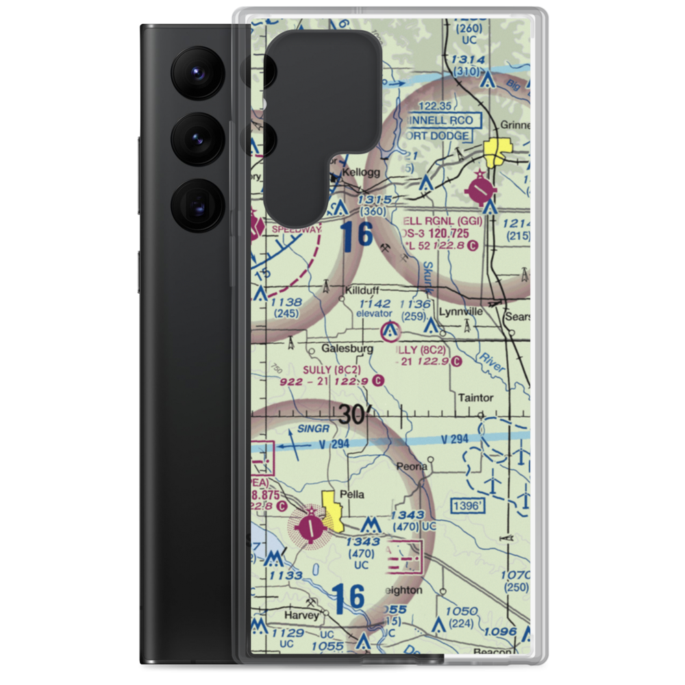 Sully Municipal Airport (8C2) VFR Sectional Samsung Case Samsung Galaxy S22 Ultra model shown