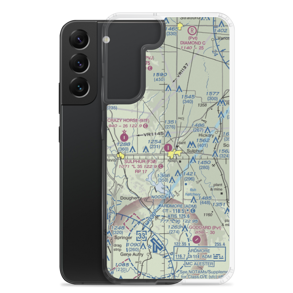 Sulphur Municipal Airport (F30) VFR Sectional Samsung Case Samsung Galaxy S22 Plus model shown