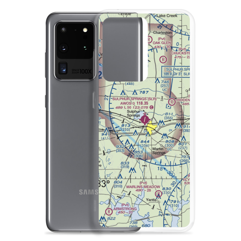 Sulphur Springs Municipal Airport (SLR) VFR Sectional Samsung Case Samsung Galaxy S20 Ultra model shown