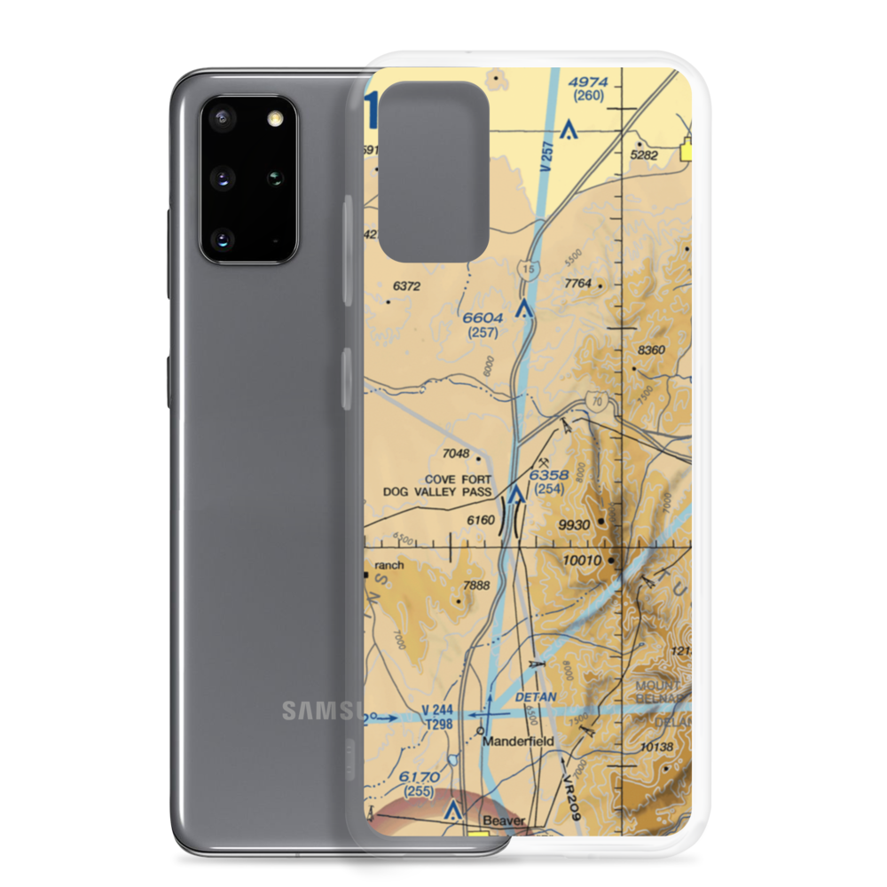 Sulphurdale Airport (UT57) VFR Sectional Samsung Case Samsung Galaxy S20 Plus model shown