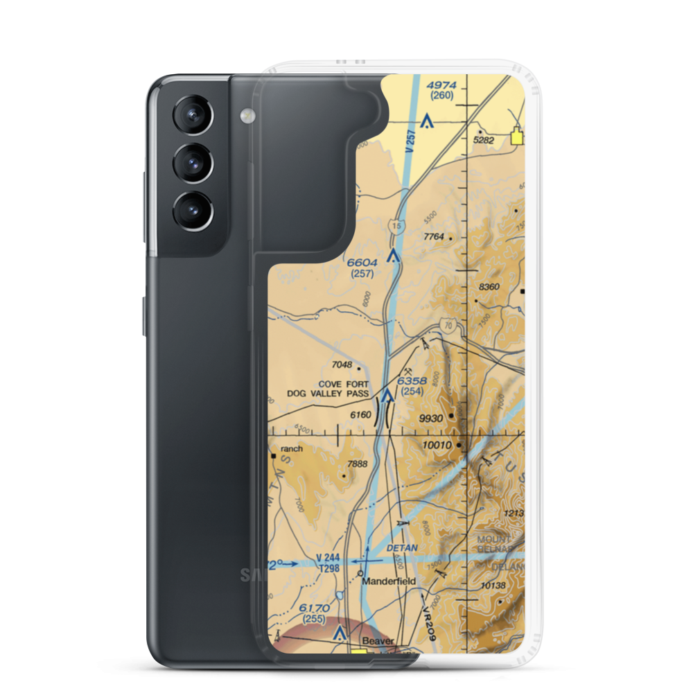 Sulphurdale Airport (UT57) VFR Sectional Samsung Case Samsung Galaxy S21 model shown