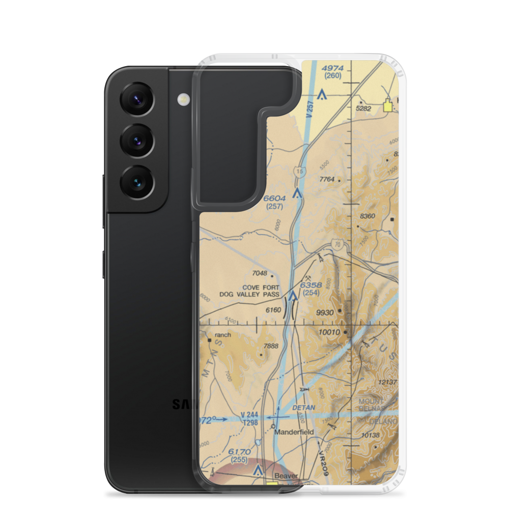 Sulphurdale Airport (UT57) VFR Sectional Samsung Case Samsung Galaxy S22 model shown
