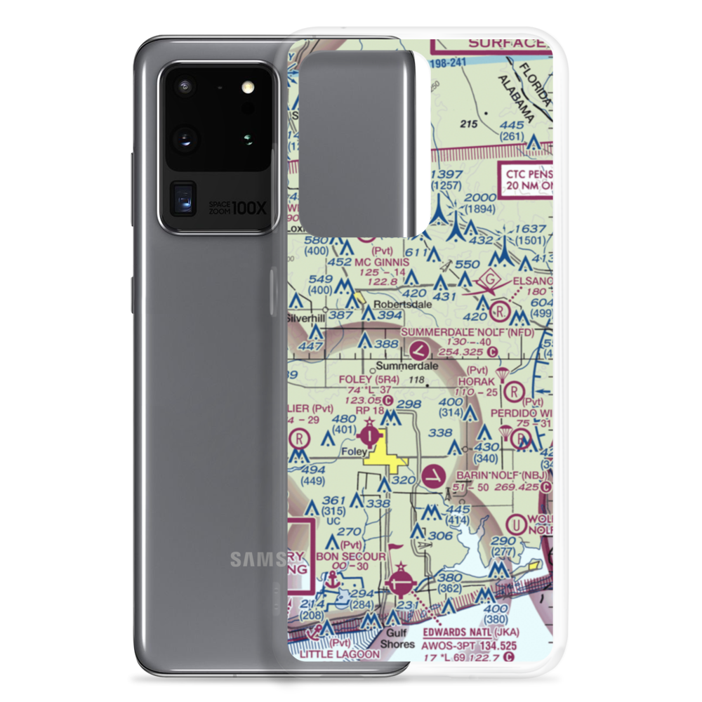 Summerdale Nolf Airport (NFD) VFR Sectional Samsung Case Samsung Galaxy S20 Ultra model shown