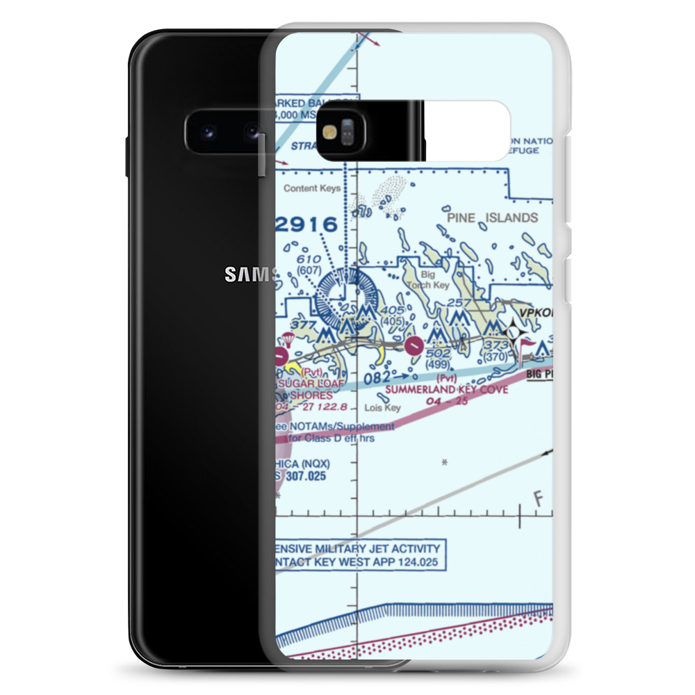 Summerland Key Cove Airport (FD51) VFR Sectional Samsung Case Samsung Galaxy S10+ model shown