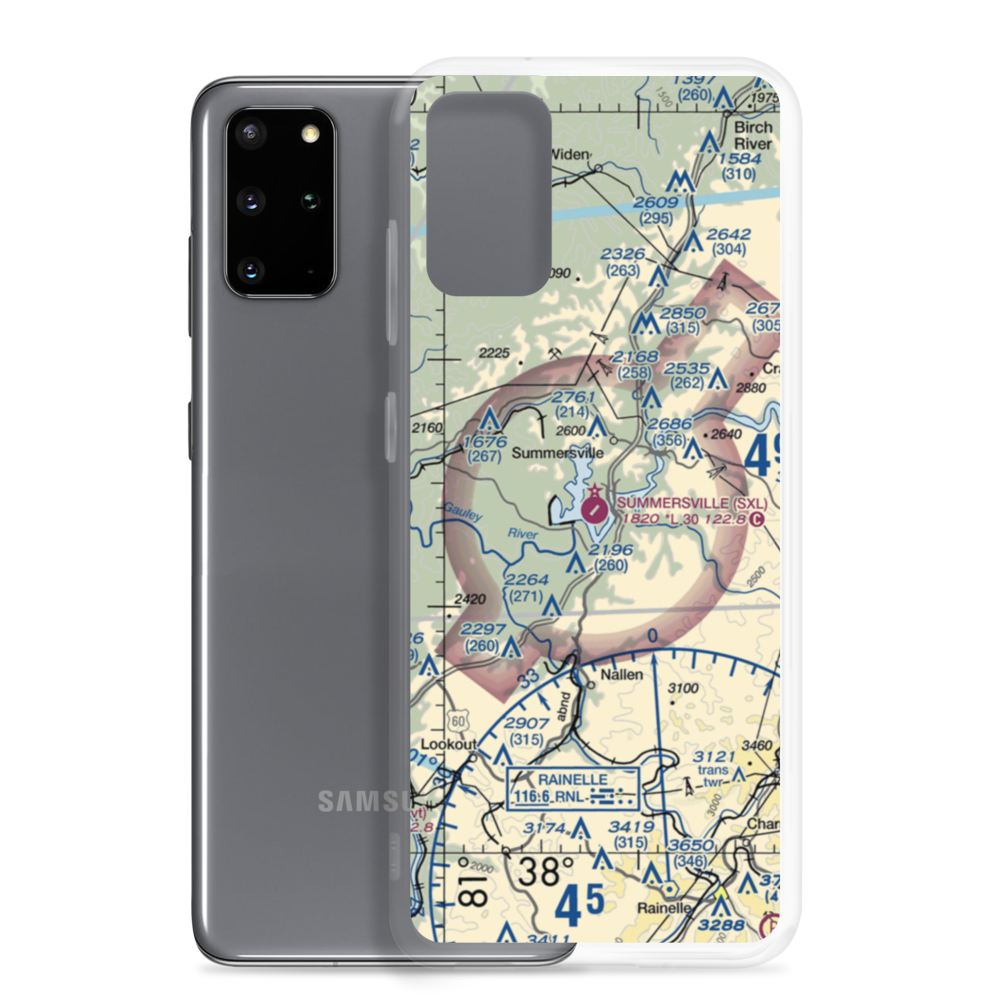 Summersville Airport (SXL) VFR Sectional Samsung Case Samsung Galaxy S20 Plus model shown
