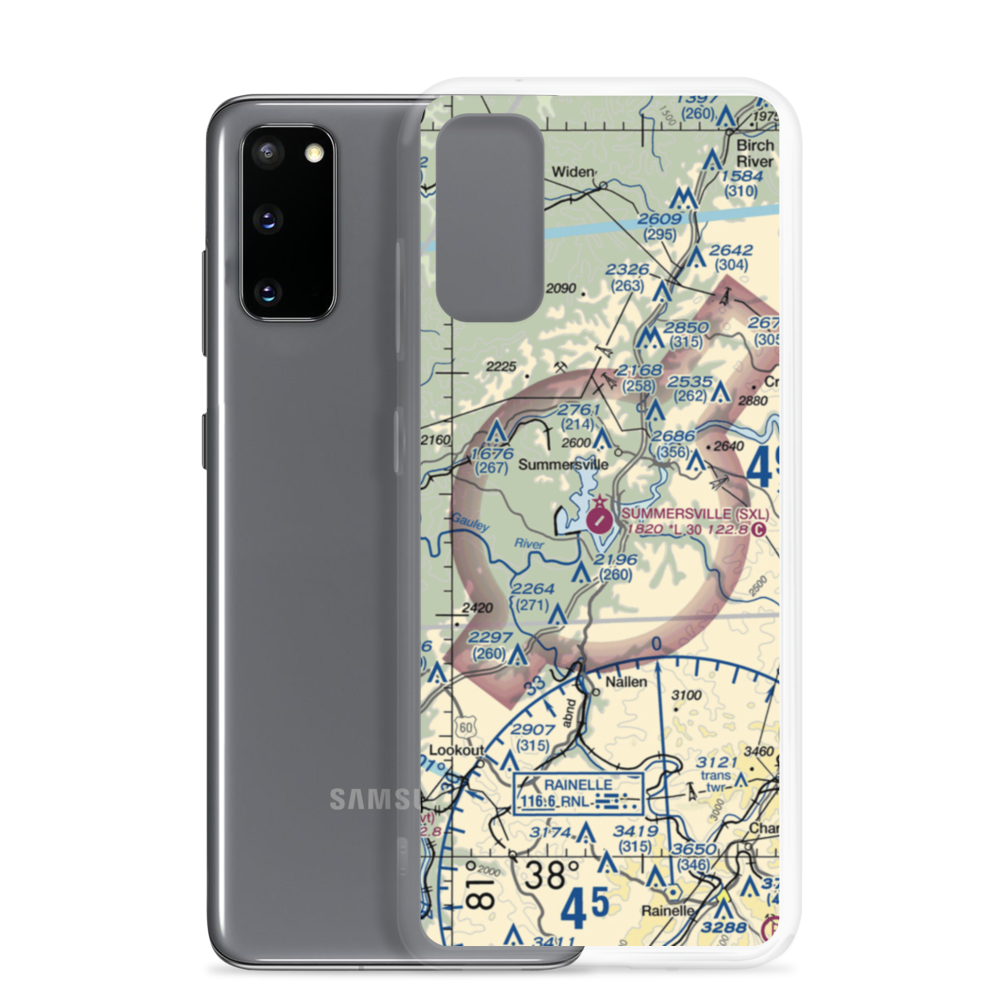 Summersville Airport (SXL) VFR Sectional Samsung Case Samsung Galaxy S20 model shown
