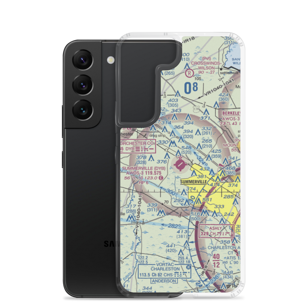 Summerville Airport (DYB) VFR Sectional Samsung Case Samsung Galaxy S22 model shown