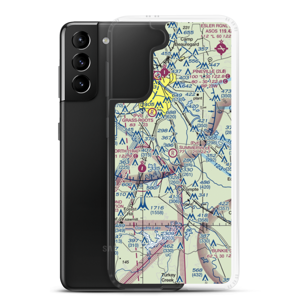 Summerville Airstrip (LA35) VFR Sectional Samsung Case Samsung Galaxy S21 Plus model shown