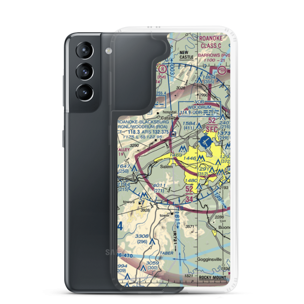 Summit Airport (6VA4) VFR Sectional Samsung Case Samsung Galaxy S21 model shown