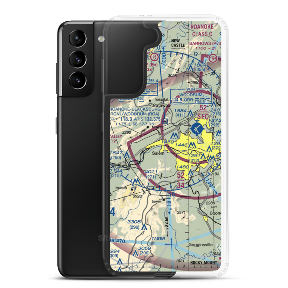 Summit Airport (6VA4) VFR Sectional Samsung Case Samsung Galaxy S21 Plus model shown