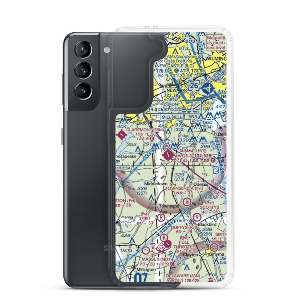 Summit Airport (EVY) VFR Sectional Samsung Case Samsung Galaxy S21 model shown