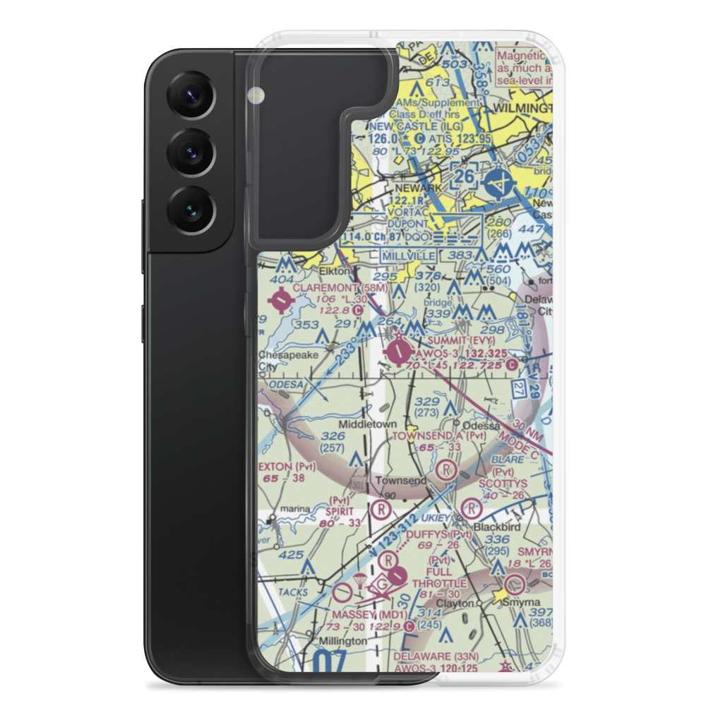 Summit Airport (EVY) VFR Sectional Samsung Case Samsung Galaxy S22 Plus model shown