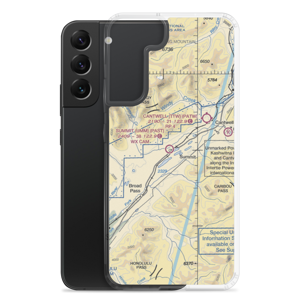 Summit Airport (UMM) VFR Sectional Samsung Case Samsung Galaxy S22 Plus model shown