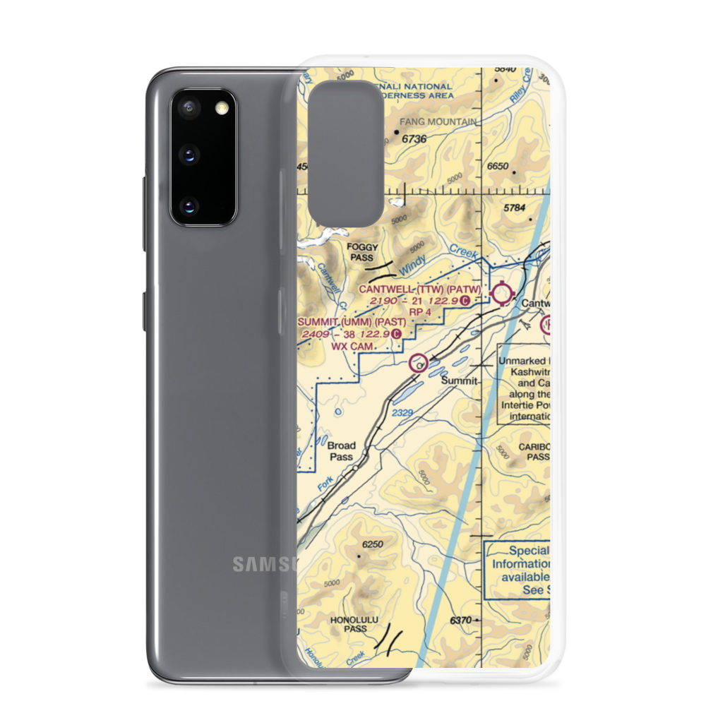 Summit Airport (UMM) VFR Sectional Samsung Case Samsung Galaxy S20 model shown