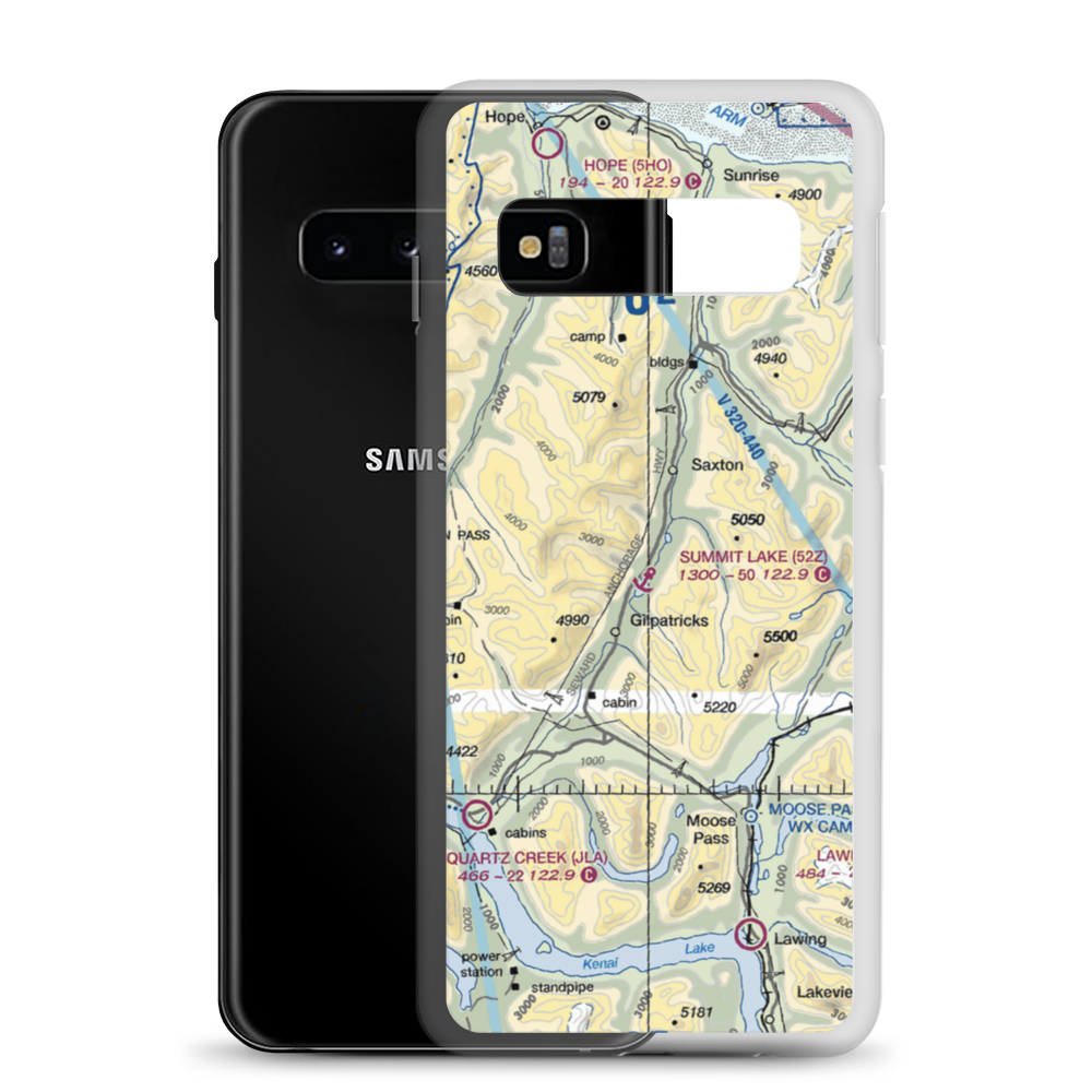 Summit Lake Seaplane Base (52Z) VFR Sectional Samsung Case Samsung Galaxy S10 model shown