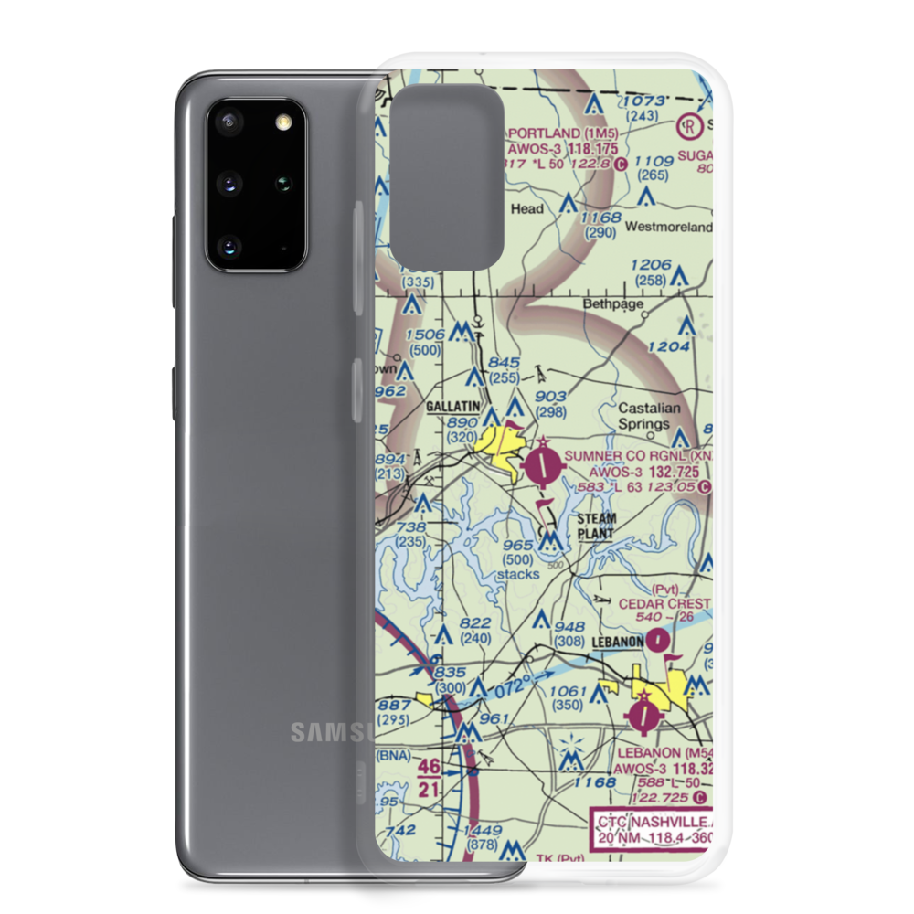 Sumner County Regional Airport (XNX) VFR Sectional Samsung Case Samsung Galaxy S20 Plus model shown