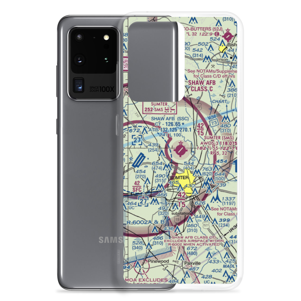 Sumter Airport (SMS) VFR Sectional Samsung Case Samsung Galaxy S20 Ultra model shown