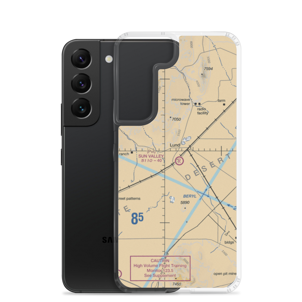Sun Valley Estates Airport (UT28) VFR Sectional Samsung Case Samsung Galaxy S22 model shown