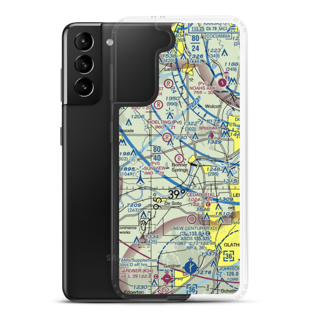 Sun View Field Airport (03PR) VFR Sectional Samsung Case Samsung Galaxy S21 Plus model shown