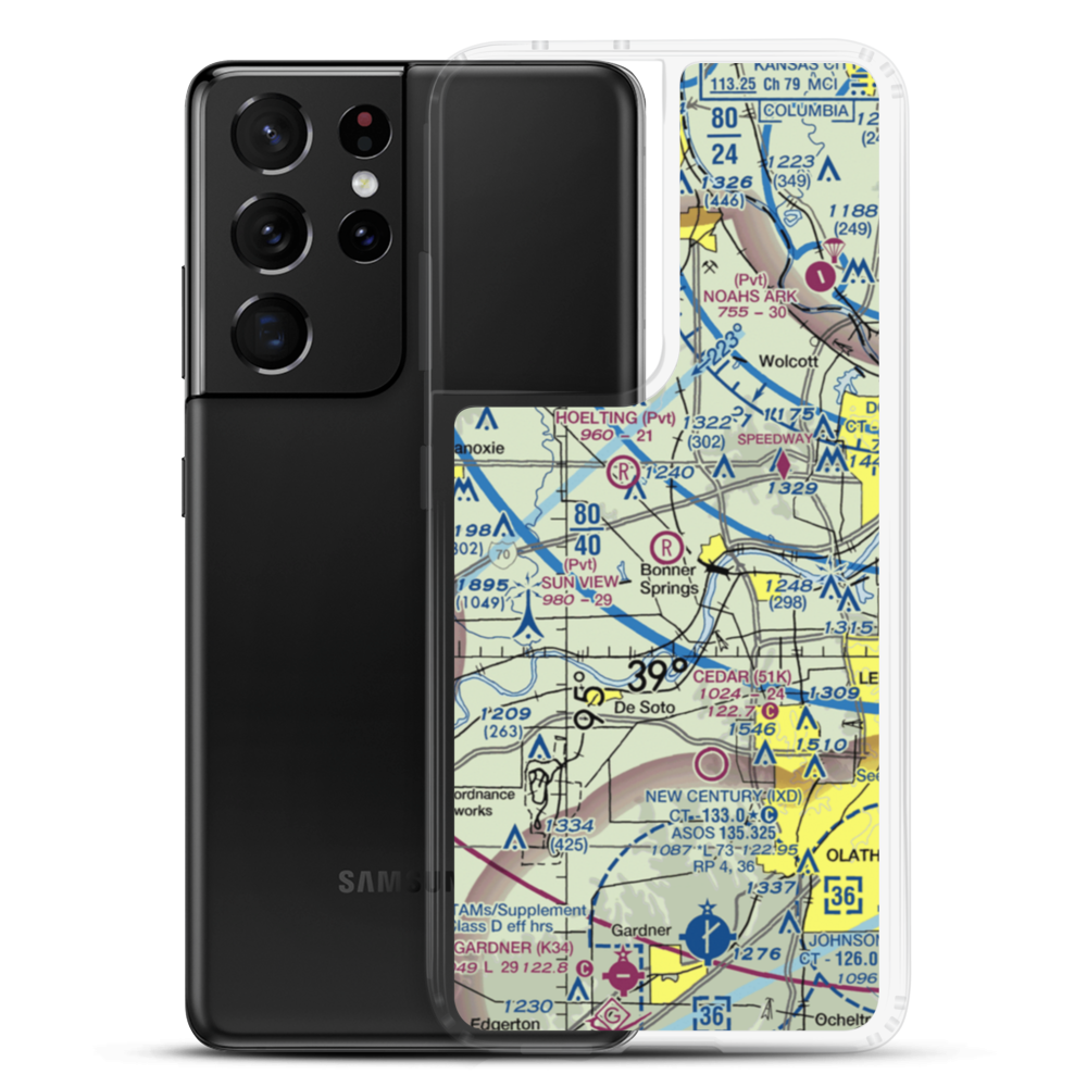Sun View Field Airport (03PR) VFR Sectional Samsung Case Samsung Galaxy S21 Ultra model shown