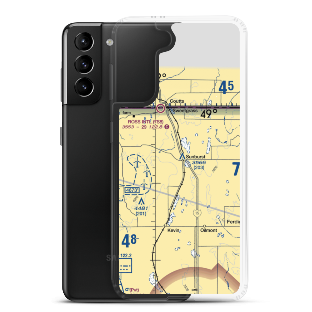 Sunburst Airport (8U5) VFR Sectional Samsung Case Samsung Galaxy S21 Plus model shown