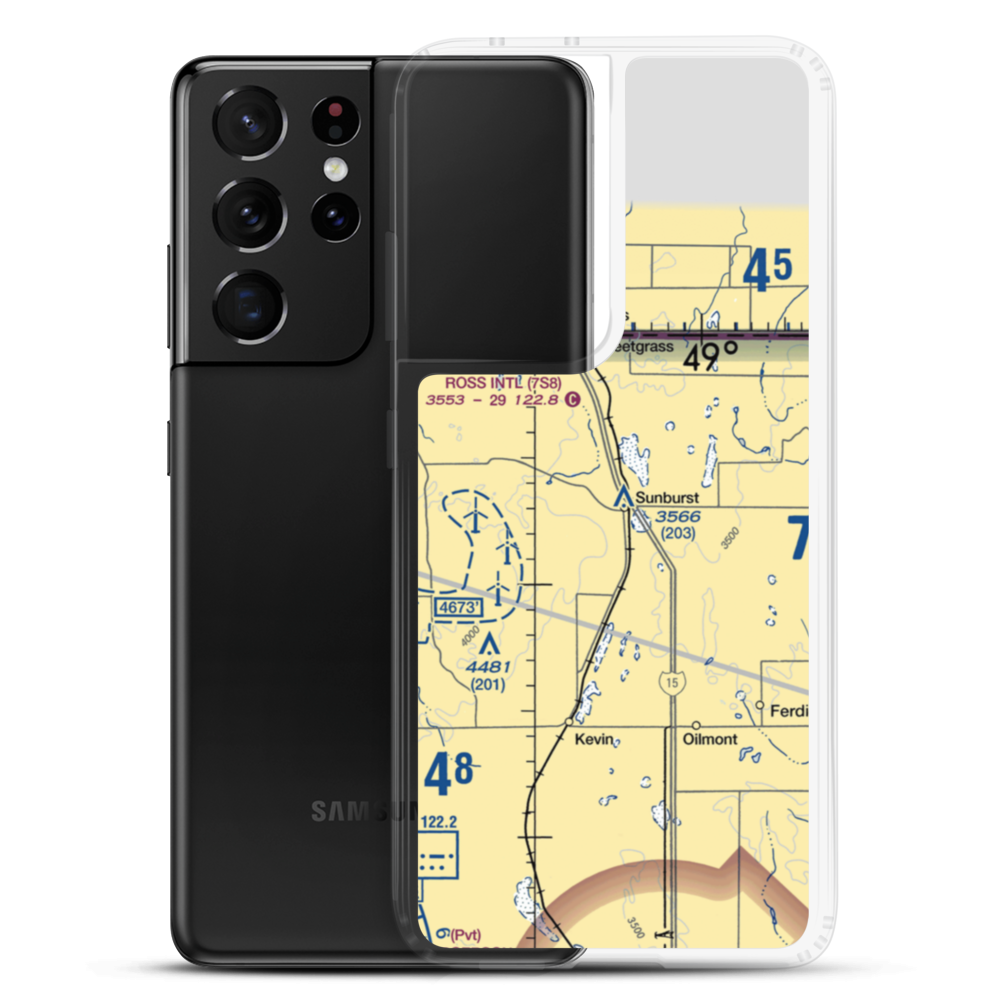 Sunburst Airport (8U5) VFR Sectional Samsung Case Samsung Galaxy S21 Ultra model shown