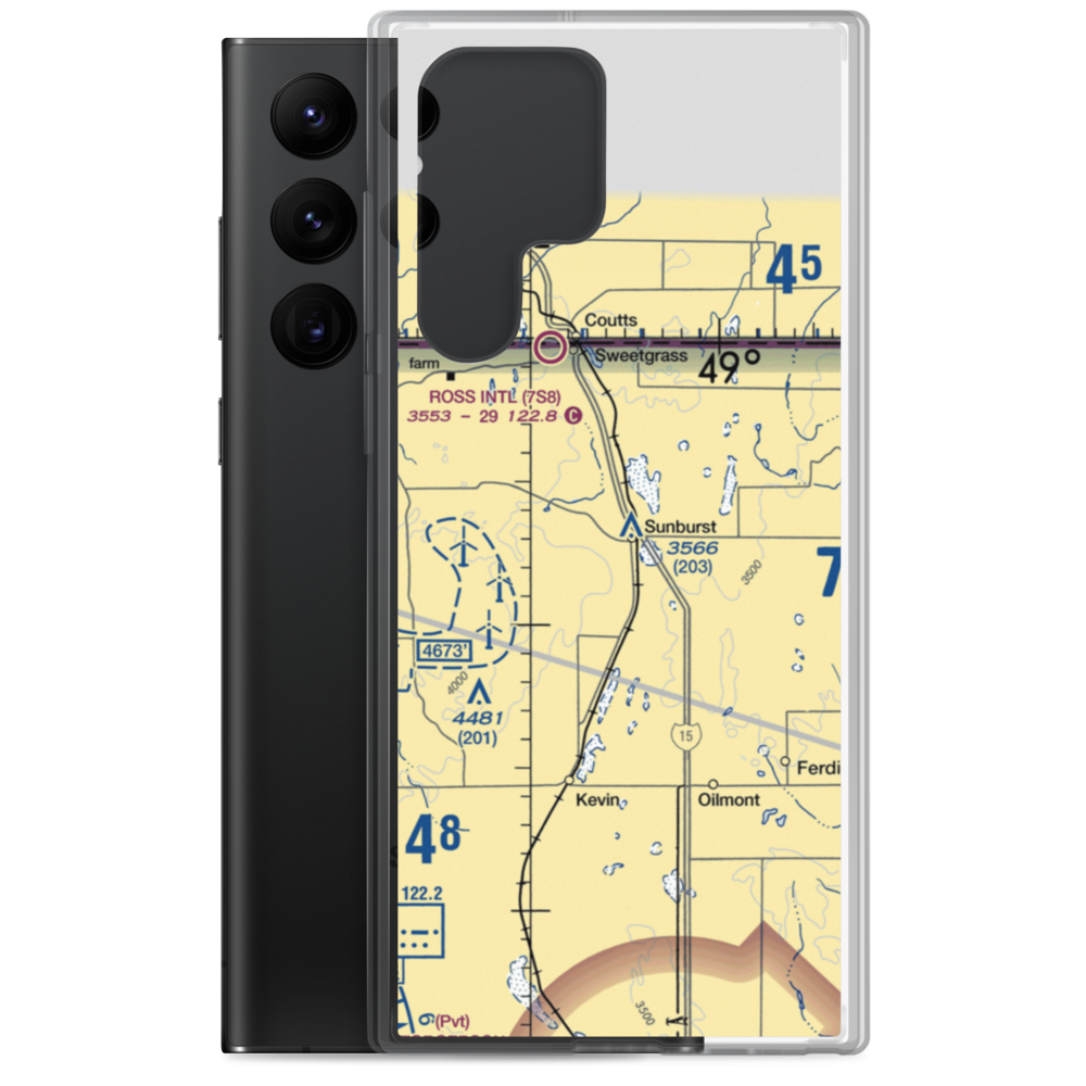 Sunburst Airport (8U5) VFR Sectional Samsung Case Samsung Galaxy S22 Ultra model shown
