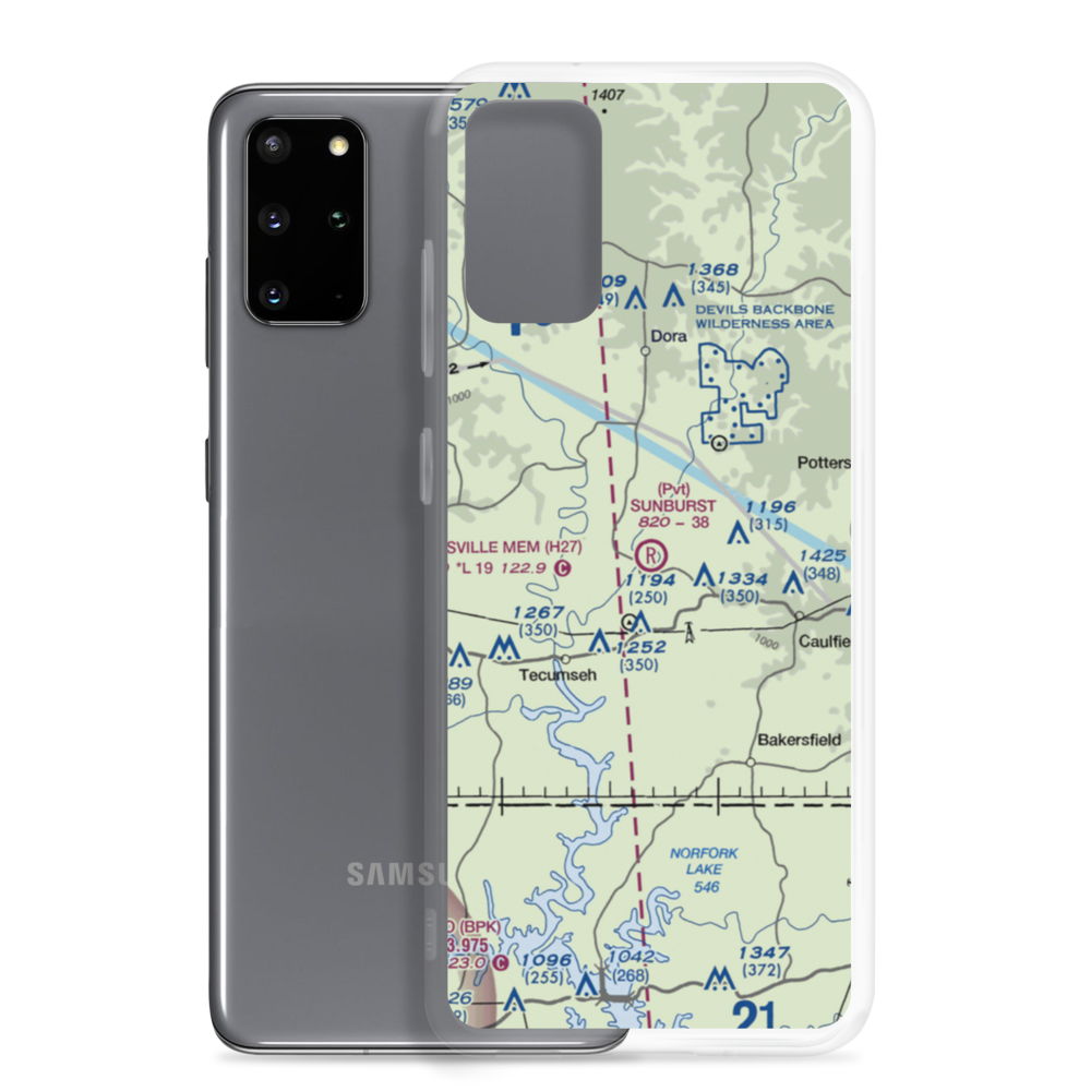 Sunburst Ranch Airport (MU48) VFR Sectional Samsung Case Samsung Galaxy S20 Plus model shown