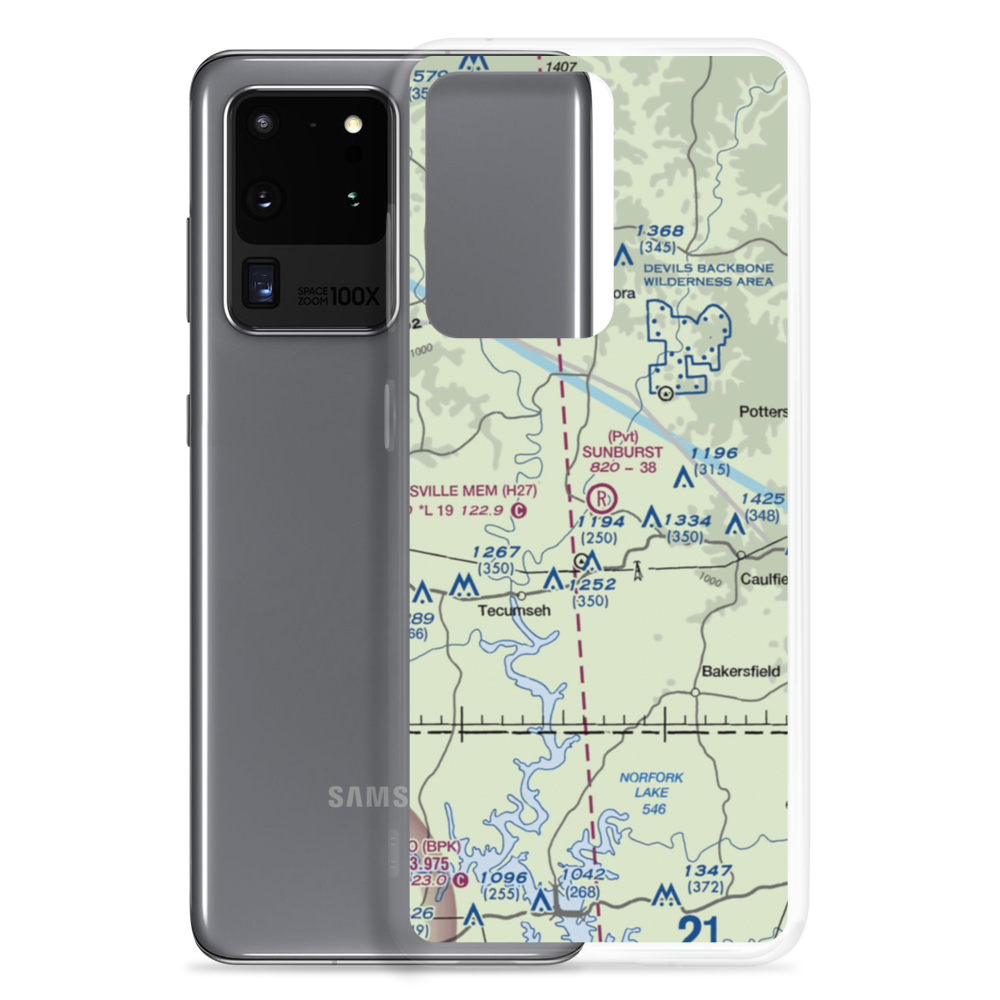 Sunburst Ranch Airport (MU48) VFR Sectional Samsung Case Samsung Galaxy S20 Ultra model shown