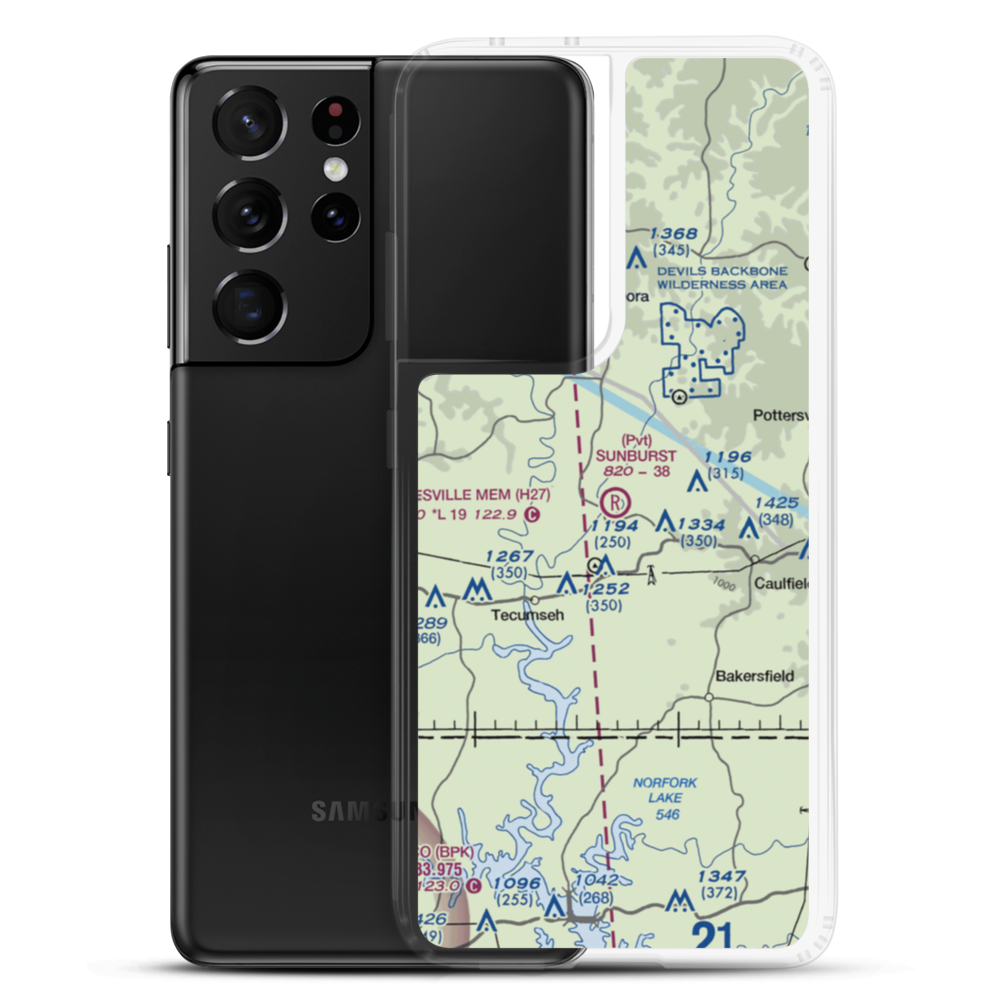 Sunburst Ranch Airport (MU48) VFR Sectional Samsung Case Samsung Galaxy S21 Ultra model shown