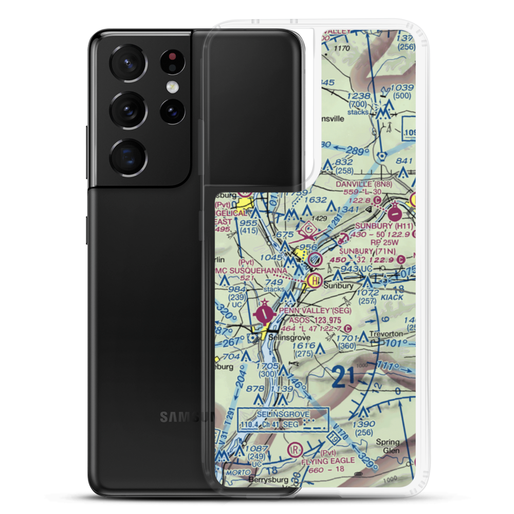 Sunbury Airport (71N) VFR Sectional Samsung Case Samsung Galaxy S21 Ultra model shown