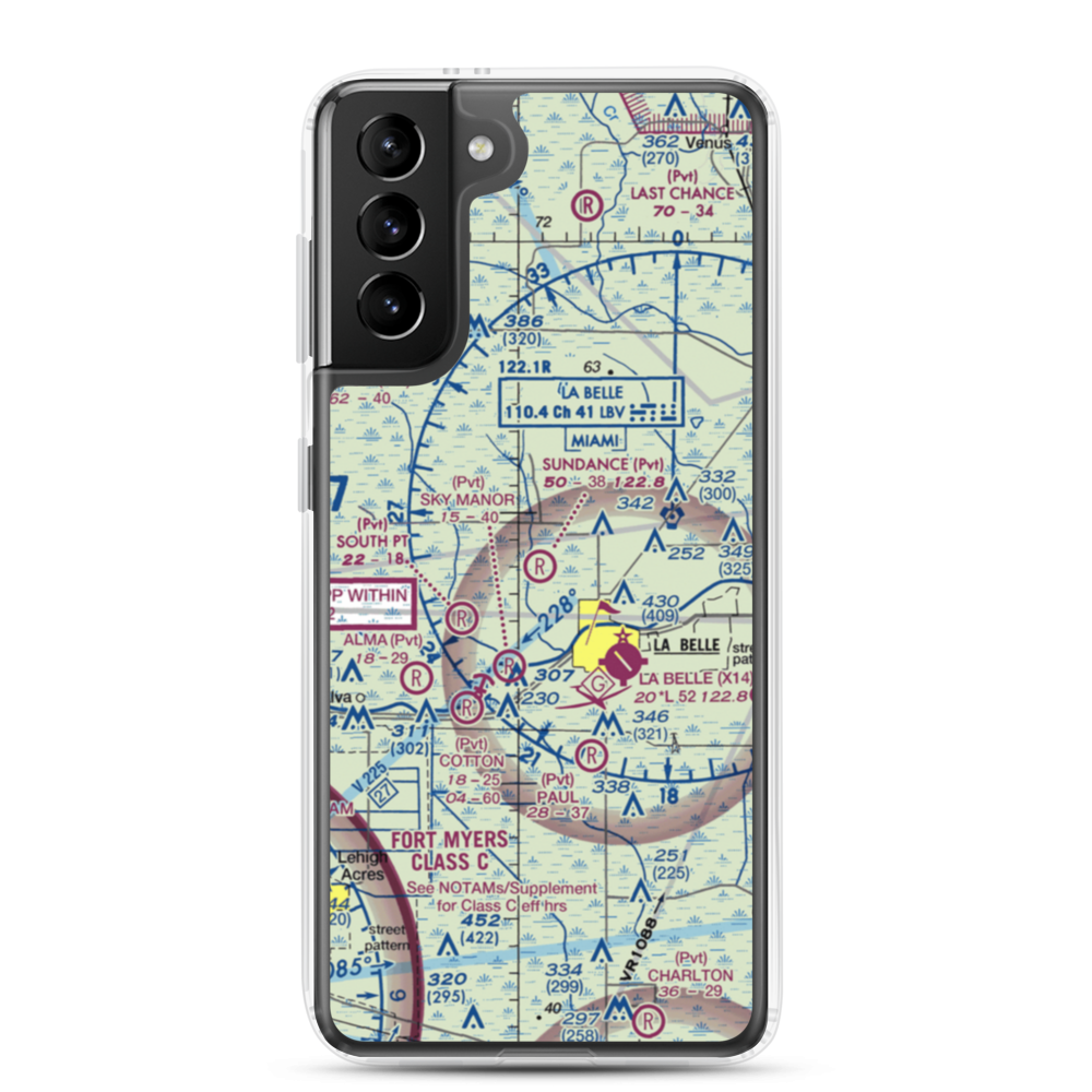 Sundance Farms Airport (FD20) VFR Sectional Samsung Case Samsung Galaxy S21 Plus model shown