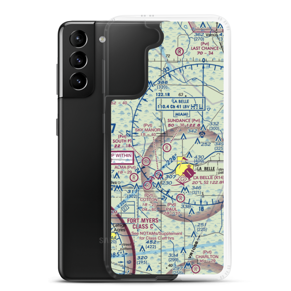 Sundance Farms Airport (FD20) VFR Sectional Samsung Case Samsung Galaxy S21 Plus model shown