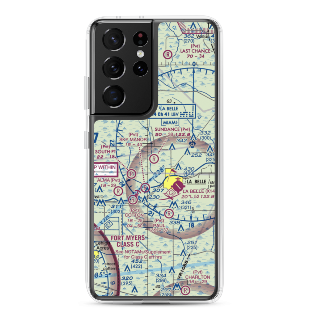 Sundance Farms Airport (FD20) VFR Sectional Samsung Case Samsung Galaxy S21 Ultra model shown