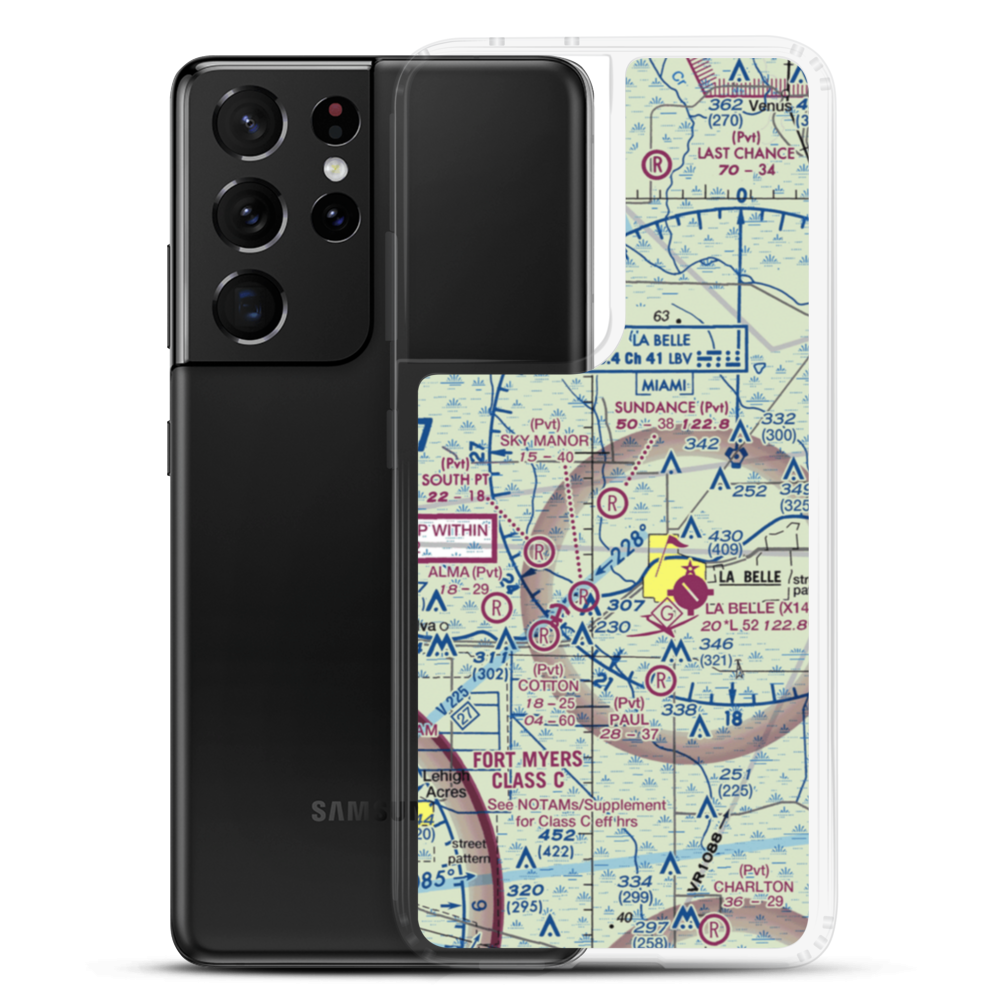 Sundance Farms Airport (FD20) VFR Sectional Samsung Case Samsung Galaxy S21 Ultra model shown