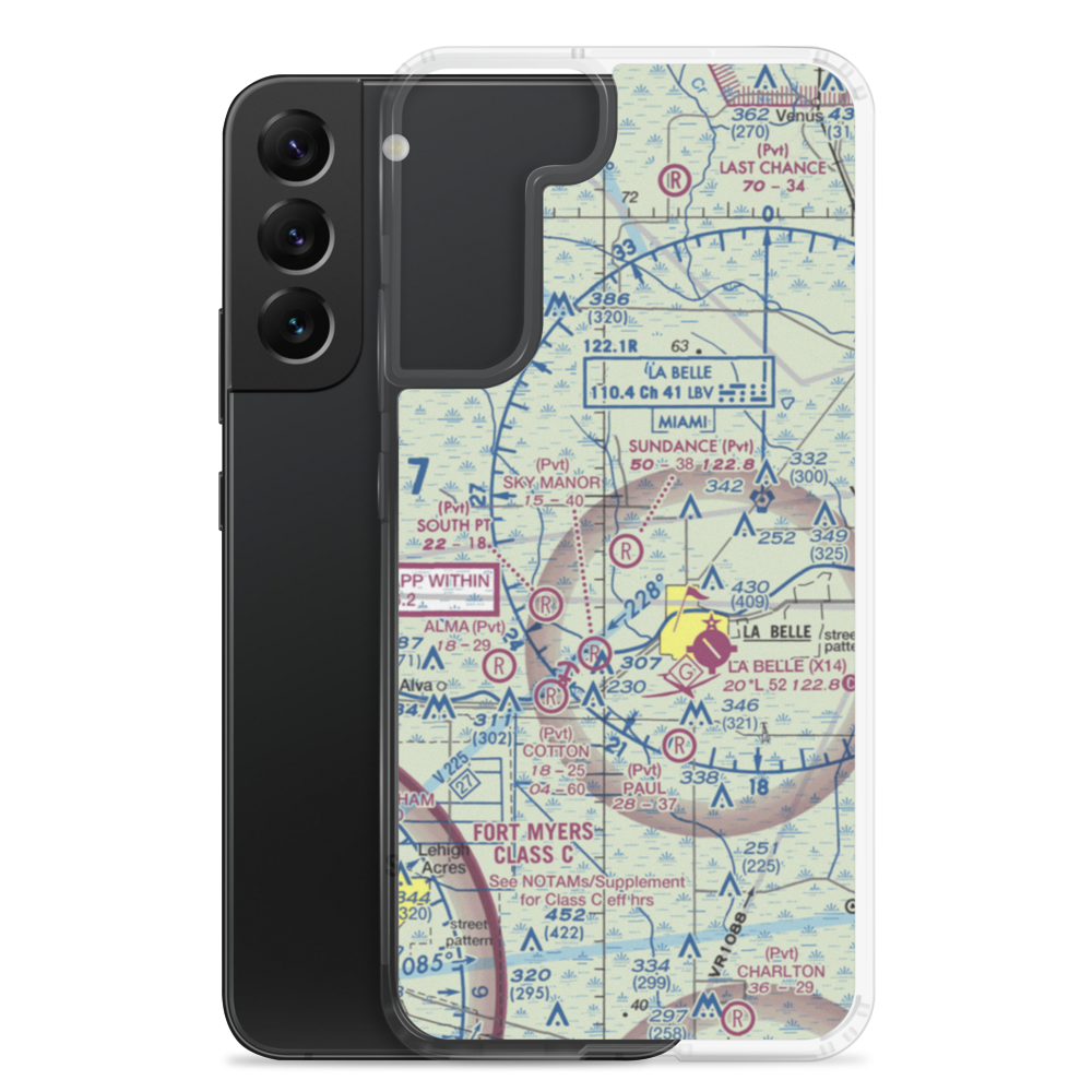 Sundance Farms Airport (FD20) VFR Sectional Samsung Case Samsung Galaxy S22 Plus model shown