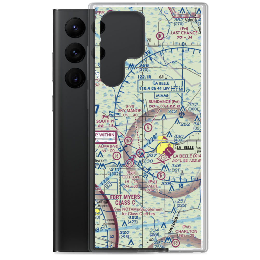 Sundance Farms Airport (FD20) VFR Sectional Samsung Case Samsung Galaxy S22 Ultra model shown