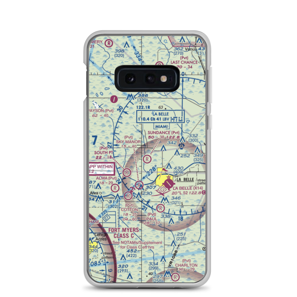 Sundance Farms Airport (FD20) VFR Sectional Samsung Case Samsung Galaxy S10e model shown