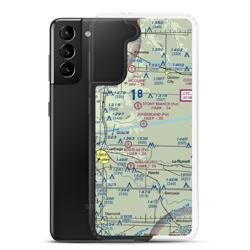 Sunderland Airport (0MU1) VFR Sectional Samsung Case Samsung Galaxy S21 Plus model shown